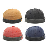 Maxbell Beanie Hats Rolled Skull Caps Stylish Retro Style Crimping for Worker Docker A