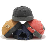 Maxbell Beanie Hats Rolled Skull Caps Stylish Retro Style Crimping for Worker Docker B