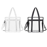 Maxbell Clear Tote Bag Large Capacity with Mesh Pockets for Concerts Gym Travel Black