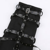 Maxbell Women Leg Sleeve Streetwear Punk Gothic Leg Warmer for Stages Show Party L Black