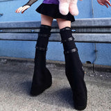 Maxbell Women Leg Sleeve Streetwear Punk Gothic Leg Warmer for Stages Show Party L Black