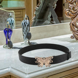 Maxbell 41inch Length Women PU Leather Waist Belt Pin Buckle Waist Band for Dating Aureate