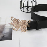 Maxbell 41inch Length Women PU Leather Waist Belt Pin Buckle Waist Band for Dating Aureate