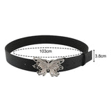Maxbell 41inch Length Women PU Leather Waist Belt Pin Buckle Waist Band for Dating Argent