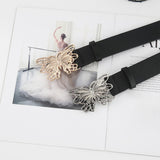 Maxbell 41inch Length Women PU Leather Waist Belt Pin Buckle Waist Band for Dating Argent