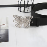 Maxbell 41inch Length Women PU Leather Waist Belt Pin Buckle Waist Band for Dating Argent