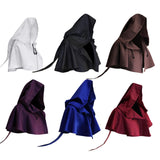 Maxbell Halloween Cloak Cowl Cosplay Witch Cape Medieval for Unisex Adults Women Men White