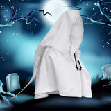 Maxbell Halloween Cloak Cowl Cosplay Witch Cape Medieval for Unisex Adults Women Men White