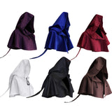 Maxbell Halloween Cloak Cowl Cosplay Witch Cape Medieval for Unisex Adults Women Men White