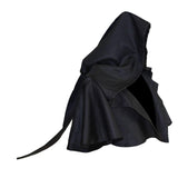 Maxbell Halloween Cloak Cowl Cosplay Witch Cape Medieval for Unisex Adults Women Men Black