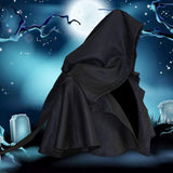 Maxbell Halloween Cloak Cowl Cosplay Witch Cape Medieval for Unisex Adults Women Men Black