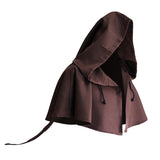 Maxbell Halloween Cloak Cowl Cosplay Witch Cape Medieval for Unisex Adults Women Men Coffee