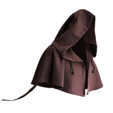 Maxbell Halloween Cloak Cowl Cosplay Witch Cape Medieval for Unisex Adults Women Men Coffee