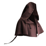 Maxbell Halloween Cloak Cowl Cosplay Witch Cape Medieval for Unisex Adults Women Men Coffee