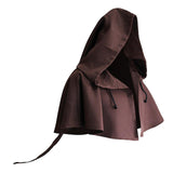 Maxbell Halloween Cloak Cowl Cosplay Witch Cape Medieval for Unisex Adults Women Men Coffee