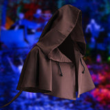 Maxbell Halloween Cloak Cowl Cosplay Witch Cape Medieval for Unisex Adults Women Men Coffee