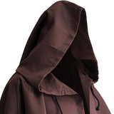 Maxbell Halloween Cloak Cowl Cosplay Witch Cape Medieval for Unisex Adults Women Men Coffee