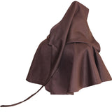 Maxbell Halloween Cloak Cowl Cosplay Witch Cape Medieval for Unisex Adults Women Men Coffee