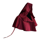 Maxbell Halloween Cloak Cowl Cosplay Witch Cape Medieval for Unisex Adults Women Men Dark Red