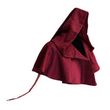 Maxbell Halloween Cloak Cowl Cosplay Witch Cape Medieval for Unisex Adults Women Men Dark Red