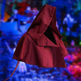 Maxbell Halloween Cloak Cowl Cosplay Witch Cape Medieval for Unisex Adults Women Men Dark Red