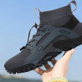 Maxbell Water Shoes Sneakers Lightweight Hiking Shoes for Outdoor Trekking Casual 44Yard Grey