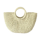 Maxbell Fashion Straw Handbag Tote Clutch Wallet Top Handle Women Woven Bag Travel Beige