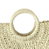 Maxbell Fashion Straw Handbag Tote Clutch Wallet Top Handle Women Woven Bag Travel Beige