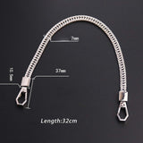 Maxbell Metal Bags Strap Replacement Purse Straps Messenger Shoulder Bag Wallet Argent 0.32 Meter