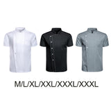 Maxbell Men Women Chef Coat Jacket with Pockets Summer for Bakery Food Service M White