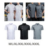 Maxbell Men Women Chef Coat Jacket with Pockets Summer for Bakery Food Service M White