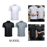 Maxbell Men Women Chef Coat Jacket with Pockets Summer for Bakery Food Service M White
