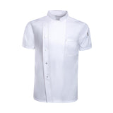 Maxbell Men Women Chef Coat Jacket with Pockets Summer for Bakery Food Service M White