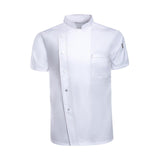 Maxbell Men Women Chef Coat Jacket with Pockets Summer for Bakery Food Service M White