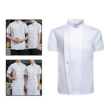 Maxbell Men Women Chef Coat Jacket with Pockets Summer for Bakery Food Service 4XL White