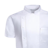Maxbell Men Women Chef Coat Jacket with Pockets Summer for Bakery Food Service 4XL White
