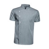 Maxbell Men Women Chef Coat Jacket with Pockets Summer for Bakery Food Service XL Gray