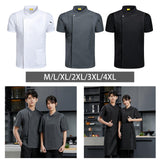 Maxbell Chef Coat Jacket Short Sleeve Cafe Restaurant Apparel Pub Unisex Uniform White M