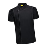 Maxbell Chef Coat Jacket Short Sleeve Cafe Restaurant Apparel Pub Unisex Uniform Black M