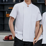 Maxbell Chef Coat Short Sleeve chef Jacket for Restaurant Bakery White L