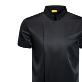 Maxbell Chef Coat Short Sleeve chef Jacket for Restaurant Bakery Black Medium