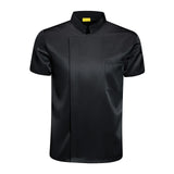 Maxbell Chef Coat Short Sleeve chef Jacket for Restaurant Bakery Black XXL