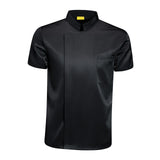 Maxbell Chef Coat Short Sleeve chef Jacket for Restaurant Bakery Black XXXXL
