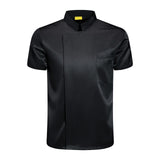 Maxbell Chef Coat Short Sleeve chef Jacket for Restaurant Bakery Black XXXXL