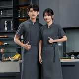 Maxbell Chef Coat Short Sleeve chef Jacket for Restaurant Bakery Grey M