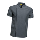 Maxbell Chef Coat Short Sleeve chef Jacket for Restaurant Bakery Grey XL
