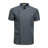 Maxbell Chef Coat Short Sleeve chef Jacket for Restaurant Bakery Grey XXL