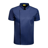 Maxbell Chef Coat Short Sleeve chef Jacket for Restaurant Bakery Dark Blue XXL