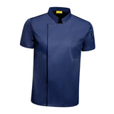 Maxbell Chef Coat Short Sleeve chef Jacket for Restaurant Bakery Dark Blue XXXXL