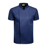 Maxbell Chef Coat Short Sleeve chef Jacket for Restaurant Bakery Dark Blue XXXXL